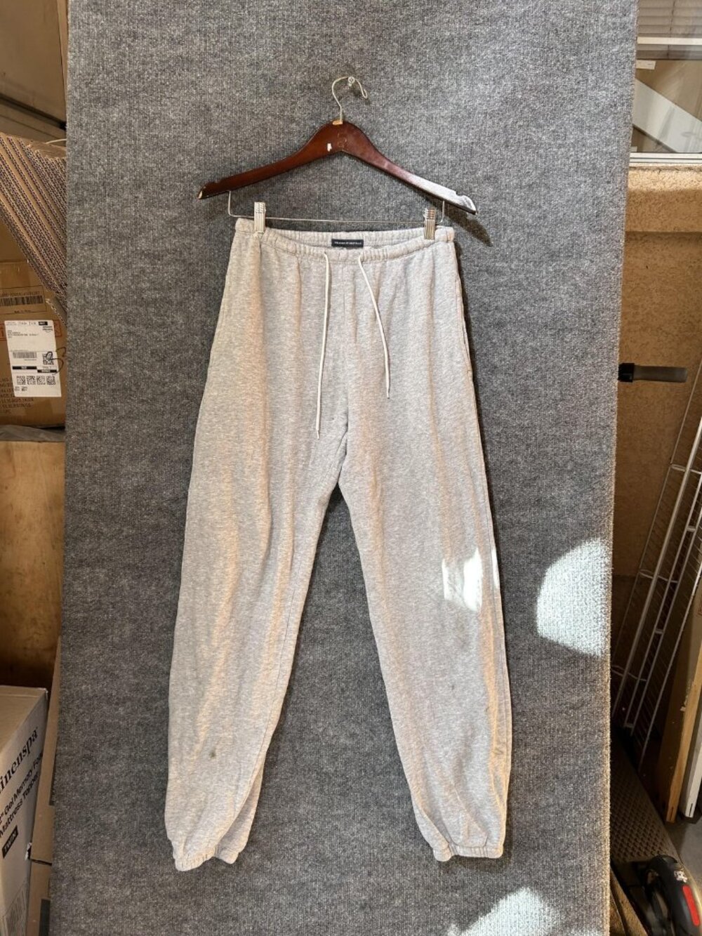 Brandy Melville Sweatpants Womens One Size Gray Fleece Elastic Waist Lounge